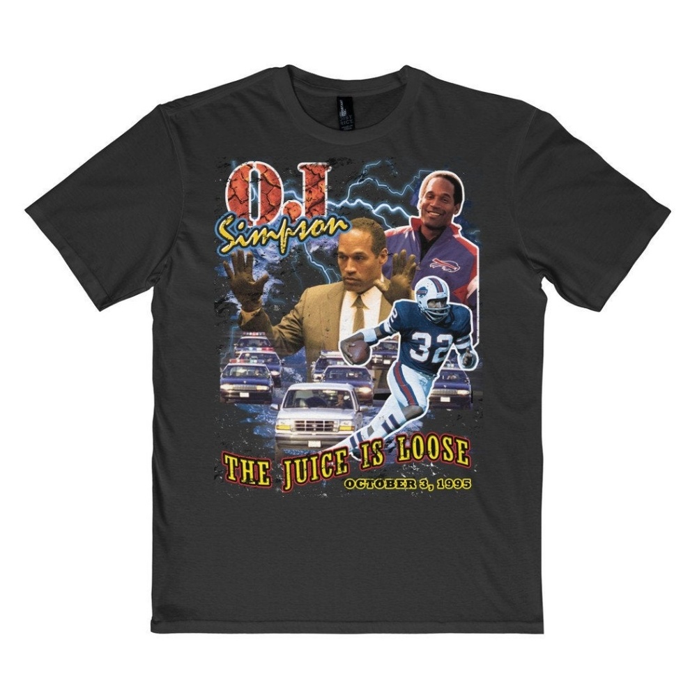 Vintage Style Black OJ Simpson Funny Tee Shirt